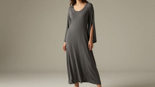 Woman in a chic A-line maxi dress
