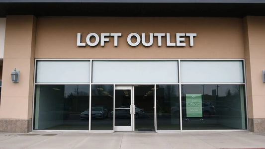 Empty Loft Outlet store exterior, conveying closure.